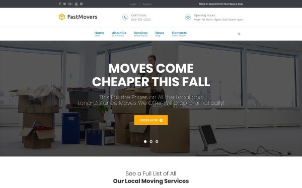 Fast Moving - Transportation & Moving Services WordPress Theme - Image 1