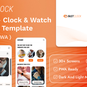 FastClock - Clock and Watch Mobile App Template (Bootstrap + PWA)