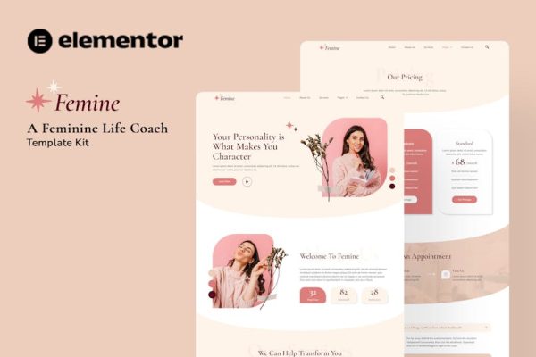 Femine - Feminine Life Coach Elementor Template Kit - Image 1