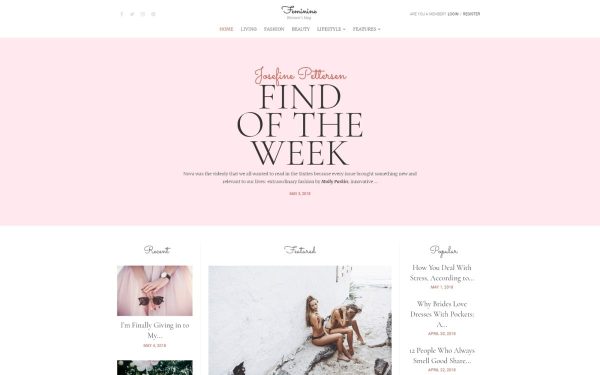 Feminine - Woman Blog WordPress Elementor Theme - Image 1