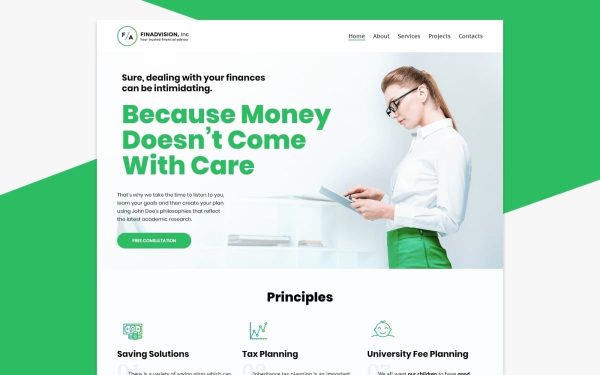 Financial Advisor Responsive WordPress Theme - Image 1