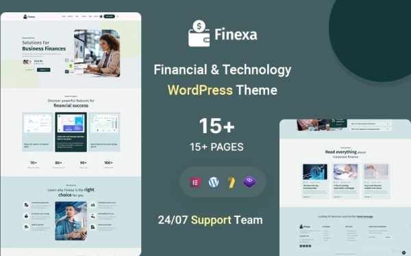 Finexa – Business Financial & Technology WordPress Theme - Image 1