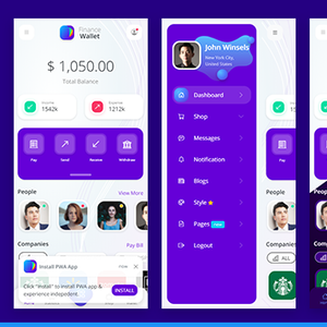 Finwallapp Finance Wallet Mobile HTML template Bootstrap 5 Framework7 Angular 12