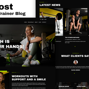 FitBoost - Sports Club & Personal Gym Trainer WordPress Theme