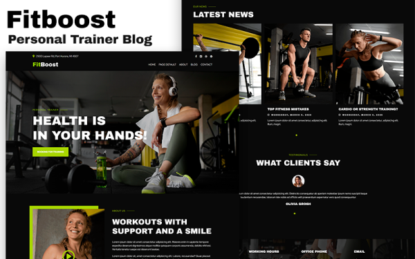 FitBoost - Sports Club & Personal Gym Trainer WordPress Theme - Image 1
