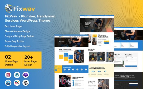 FixWav - Plumber, Handyman Services WordPress Theme - Image 1
