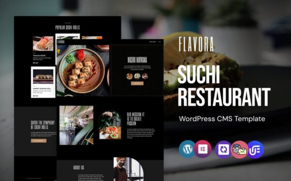 Flavora - Suchi Restaurant WordPress Elementor Theme - Image 1