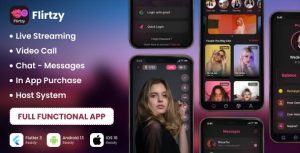Flirtzy live streaming video call chat host android ios node js .jpeg