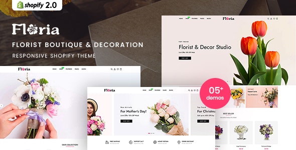 Floria - Florist Boutique & Decoration Store Shopify Theme - Image 1