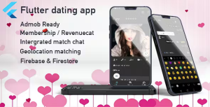 Flutter dating app with firebase admob and revenuecat codermarket.png