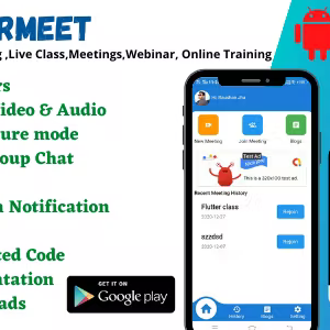 FlutterMeet- Free Android and iOS Video Conference App for Live Class, Meeting, Webinar