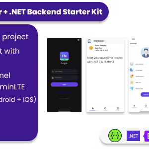 FlutterNET .NET Admin Panel & Web API with Flutter App Android + IOS