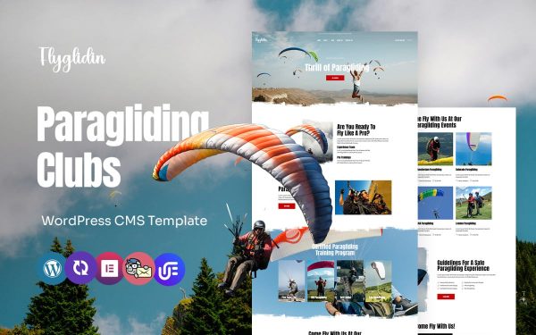 Flyglidin - Paragliding and Adventure Multipurpose WordPress Elementor Theme - Image 1