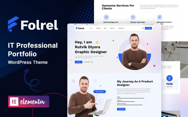 Folrel - Creative and IT Professional Portfolio Wordpress Theme - Image 1