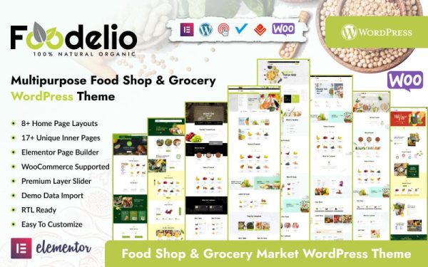 Foodelio – Multipurpose Food Shop Grocery WordPress Theme - Image 1