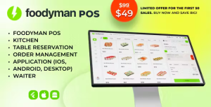 Foodyman single restaurant pos kitchen qr menu table reserv waiter.png