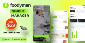 Foodyman single restaurant with branches vendor app ios android .jpeg