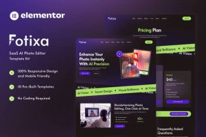 Fotixa saas ai photo app website elementor template kit v10 gplpixel.jpg