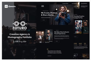 Foturo photography portfolio creative agency elementor template kit .png