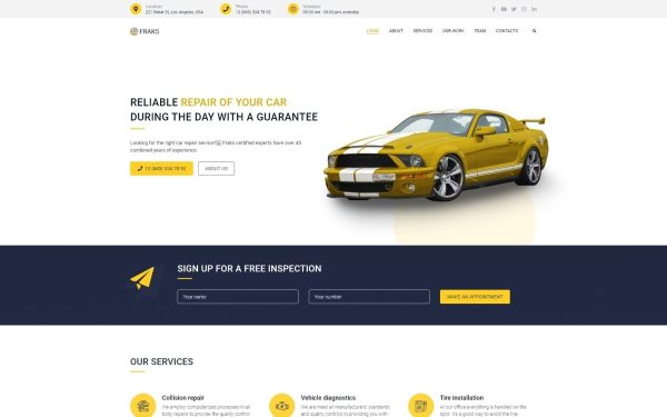 Fraks - Car Repair Multipurpose Classic WordPress Elementor Theme - Image 1