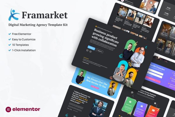 Framarket - Digital Marketing Elementor Template Kit - Image 1