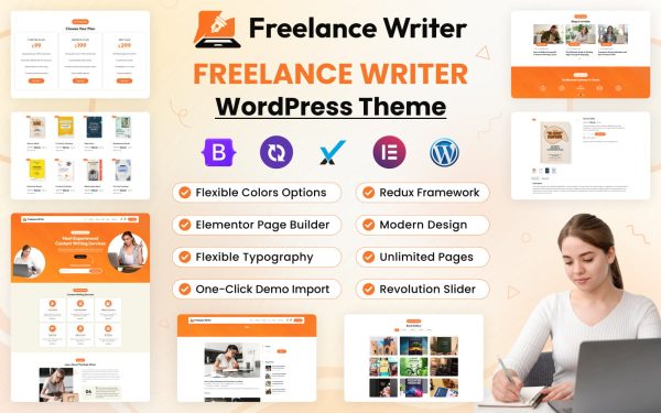 Freelance Writer Elementor WordPress Theme - Image 1