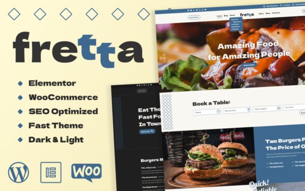 Fretta - Fast Food Delivery & Restaurant WordPress Theme - Image 1