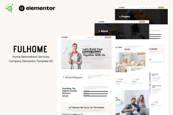 Fulhome - Home Renovations & Repair Company Elementor Pro Template Kit - Image 1