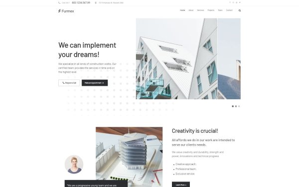 Furmex - Architecture Multipurpose Modern WordPress Elementor Theme - Image 1