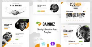 Gainioz charity donation react template gplpixel.jpg