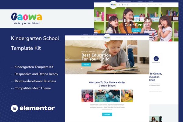 Gaowa - Kindergarten School Elementor Template Kit - Image 1