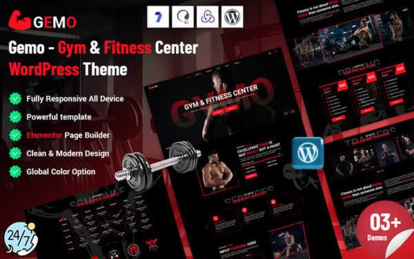 Gemo - Gym & Fitness Center WordPress Theme - Image 1