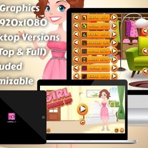 Girl Dress Up - HTML5 Game, Mobile Version+AdMob!!! (Construct 3 | Construct 2 | Capx)