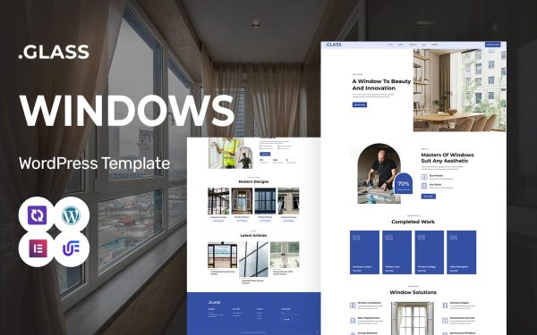 Glass - Glass, Windows Manufacturing And Repair WordPress Elementor Theme - Image 1