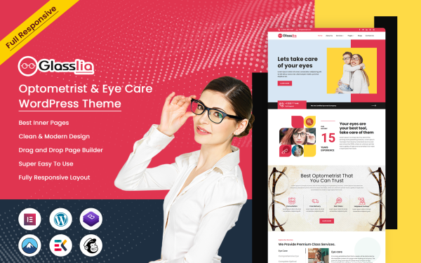 Glasslia - Optometrist & Eye Care WordPress Theme - Image 1