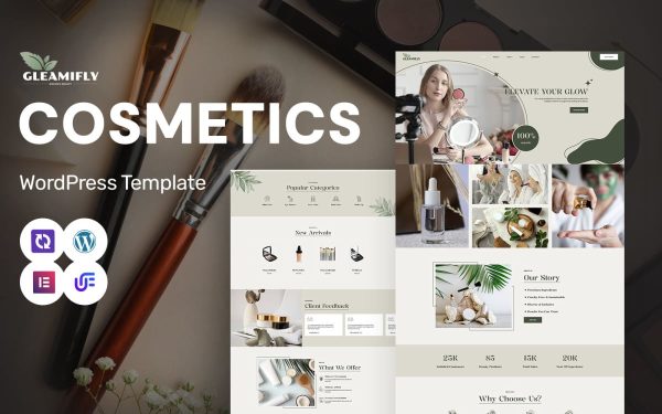 Gleamifly - Beauty & Cosmetics Store WordPress Elementor Theme - Image 1