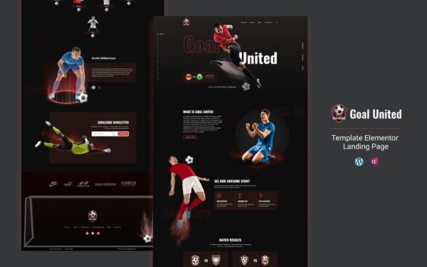 Goal United - Football Sports Elementor Landing Page Template - Image 1