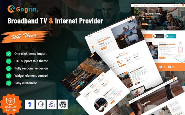 Gogrin - Broadband TV and Internet Provider WordPress Theme - Image 1