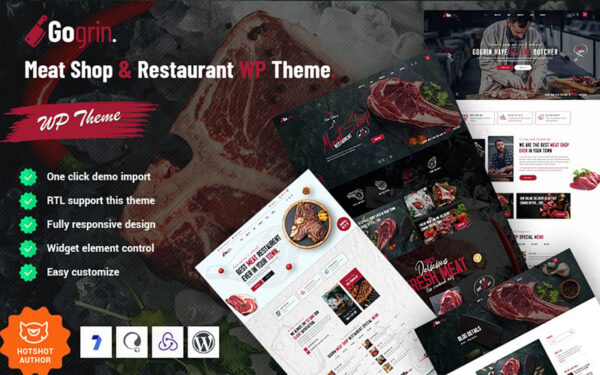 Gogrin - Meat Shop and Restaurant WordPress Theme - Image 1