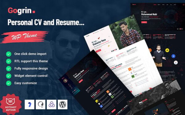 Gogrin - Personal and CV WordPress Theme - Image 1