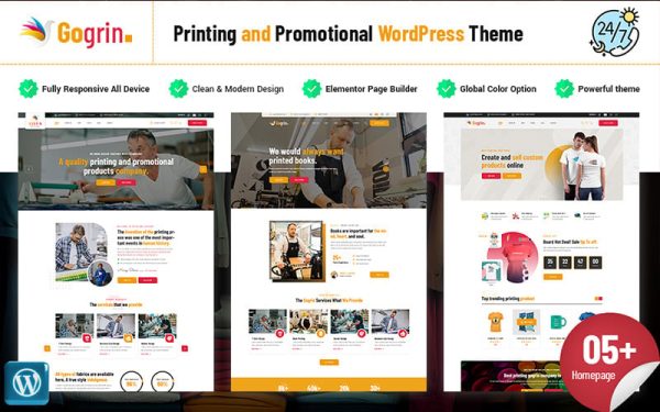 Gogrin - Printing and Promotional WordPress Theme - Image 1