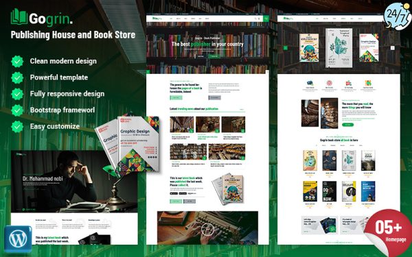 Gogrin - Publishing House and Book Store WordPress Theme - Image 1