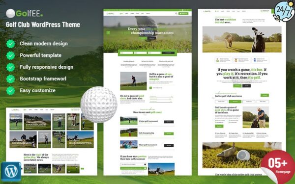Golfei - Golf Club WordPress Theme - Image 1