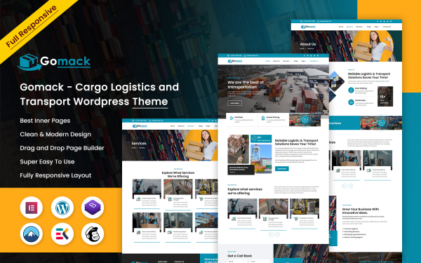 Gomack - Cargo Logistics & Transport WordPress Theme - Image 1