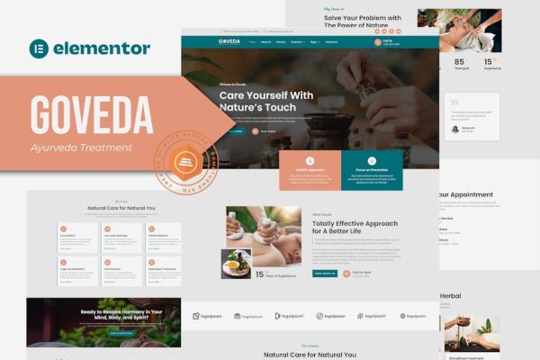 Goveda - Ayurveda Treatment Elementor Template Kit - Image 1