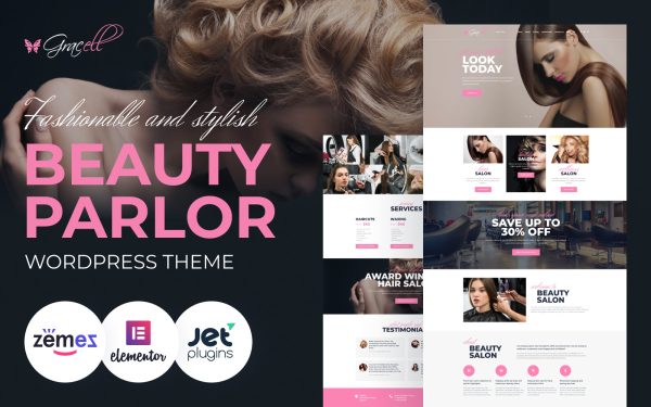 Gracell - Beauty Salon WordPress Elementor Theme - Image 1