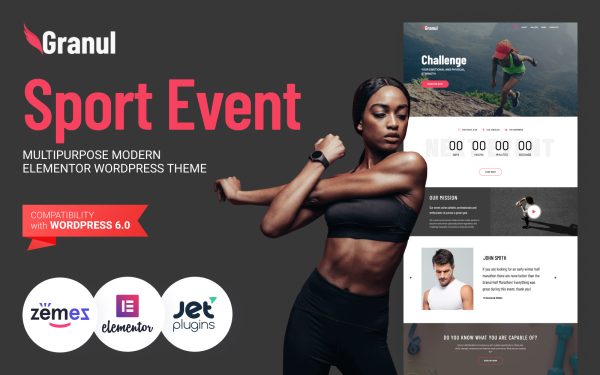 Granul - Sport Event Multipurpose Modern WordPress Elementor Theme - Image 1