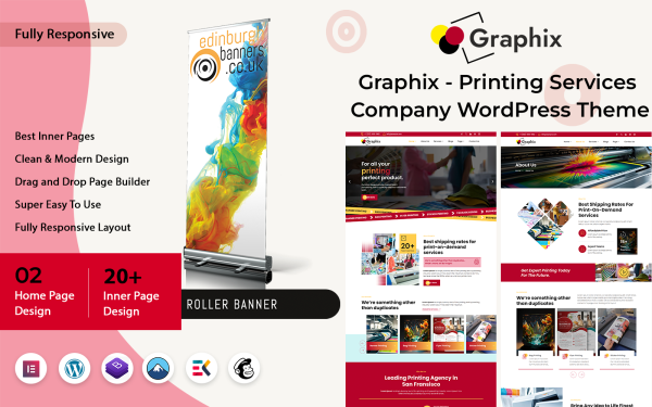 Graphix - Printing Services Company WordPress Theme - Image 1