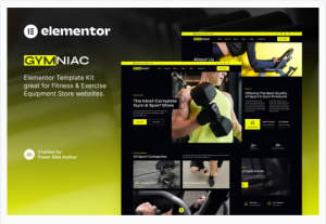 Gymniac fitness exercise equipment store elementor template kit gplpixel.png