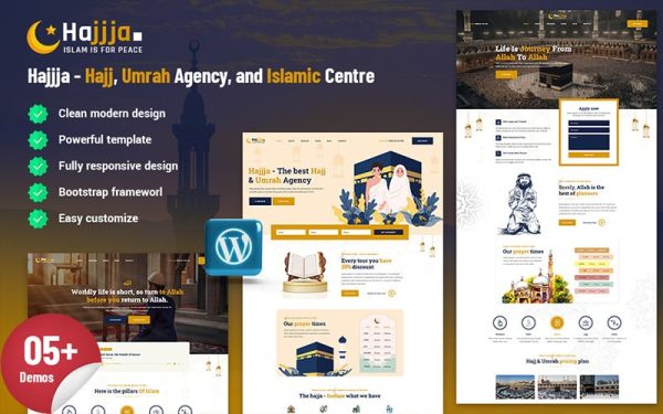 Hajjja - Hajj, Umrah Agency, and Islamic Centre WordPress Theme - Image 1